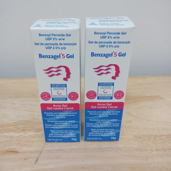 2 X Benzagel 5 Acne Gel 15g  Acne Bacteria Treatment 5% Benzoyl Peroxide - Picture 1 of 4